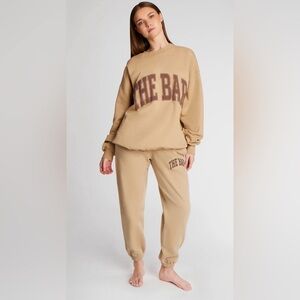 The Bar Beige Chocolate Chip Crew and Joggers